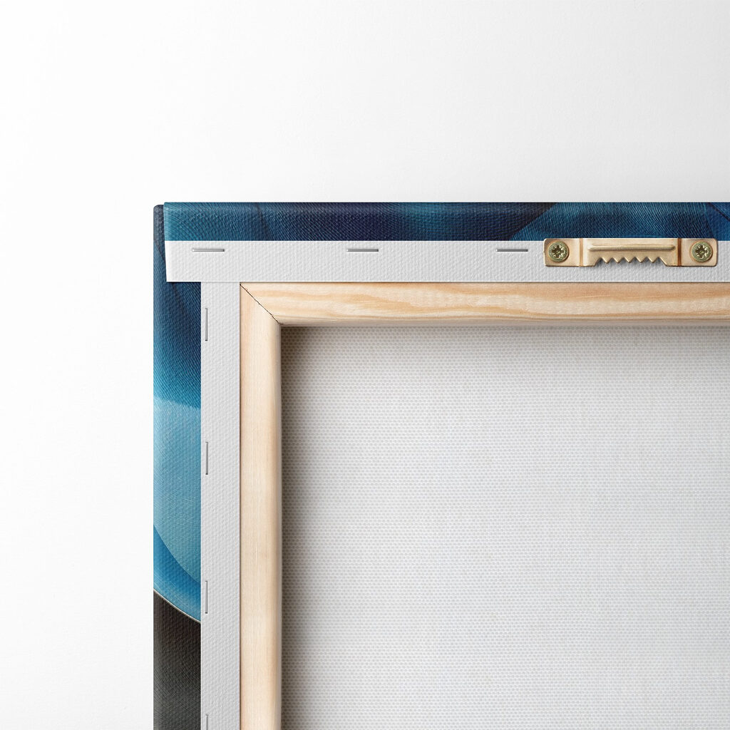 Blauwe golven door goud — achterkant