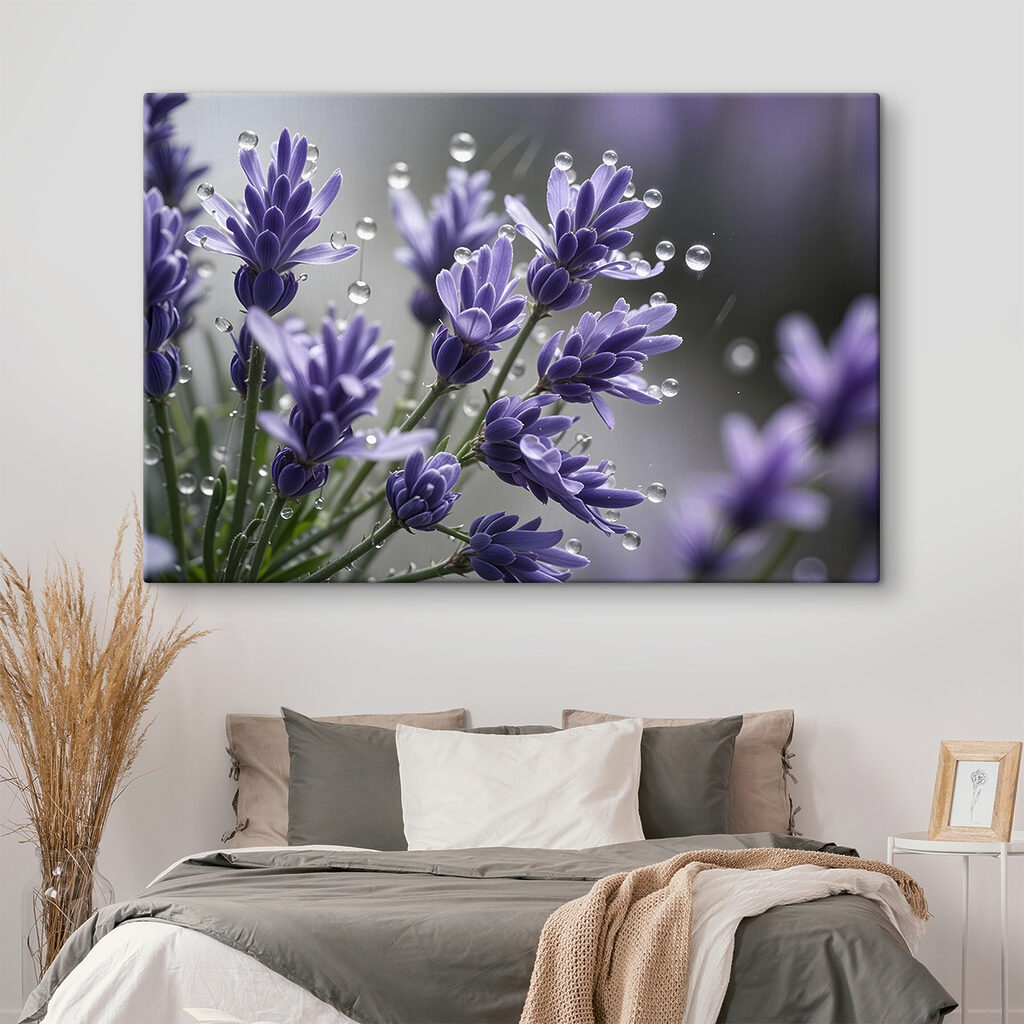 Lavendel met heldere dauwdruppels — interieur 2