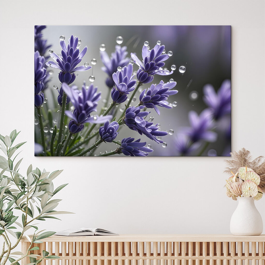 Lavendel met heldere dauwdruppels — interieur 1