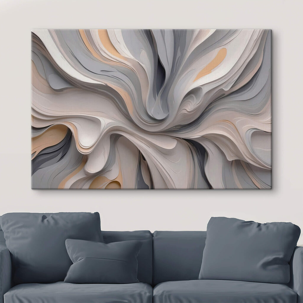 Grijze plooien raken perzik — interieur 3