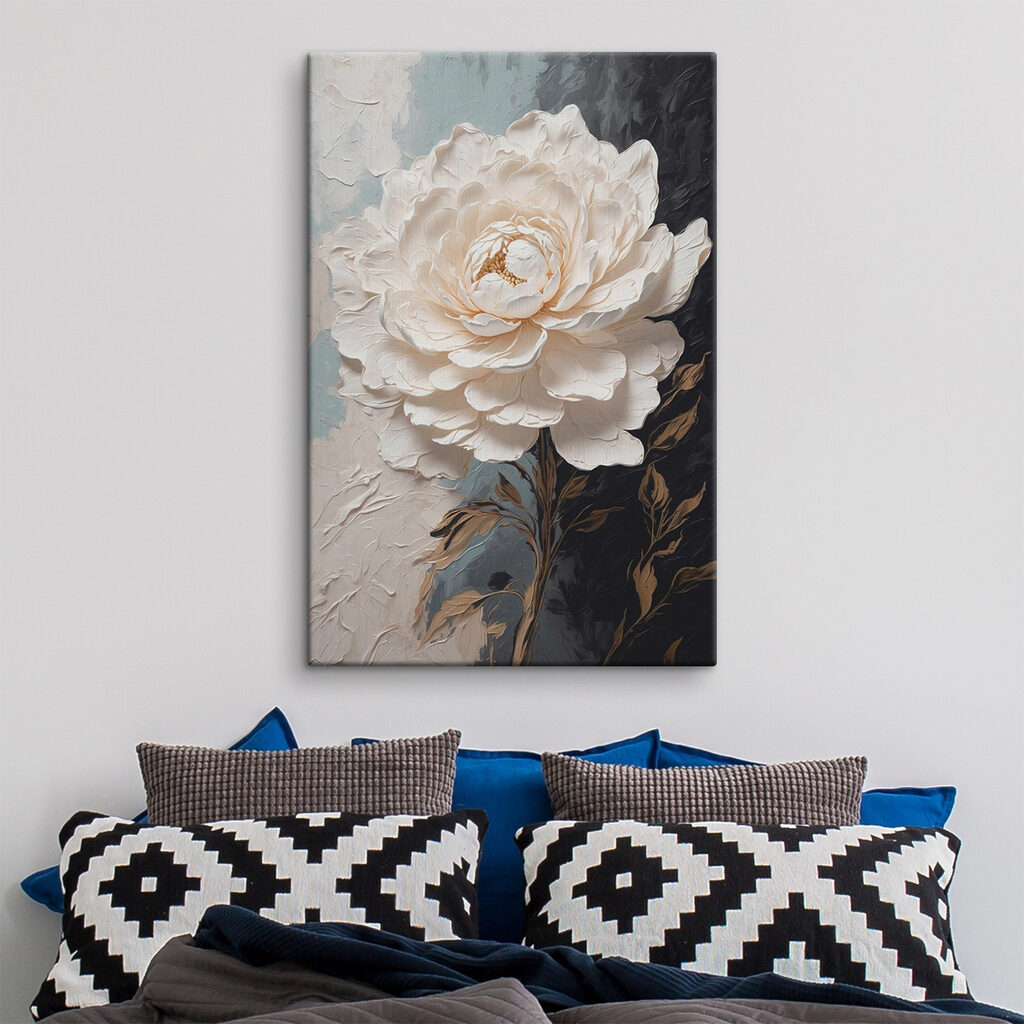 Witte roos langs nachtblauw — interieur 2