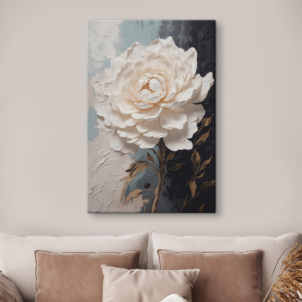 Witte roos langs nachtblauw — interieur 1