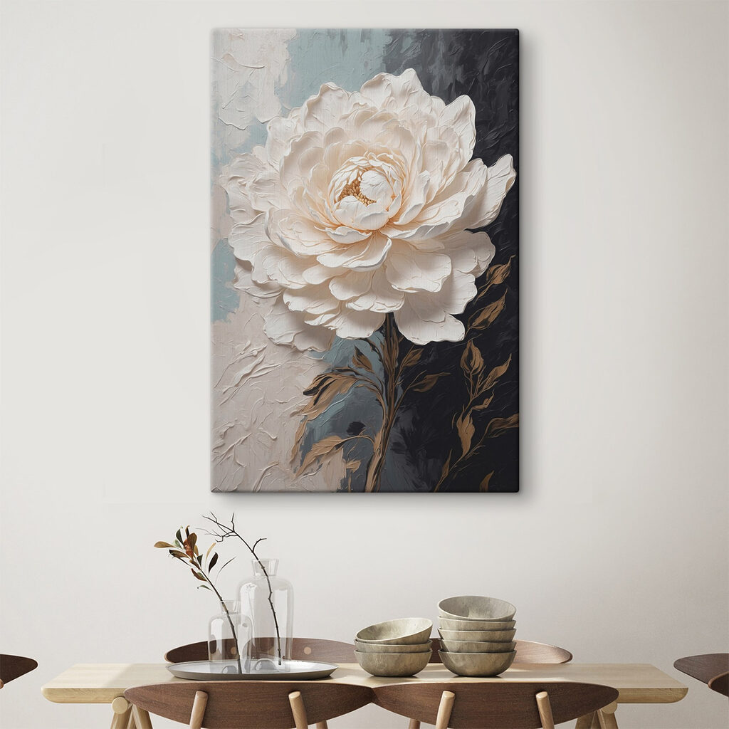 Witte roos langs nachtblauw — interieur 3