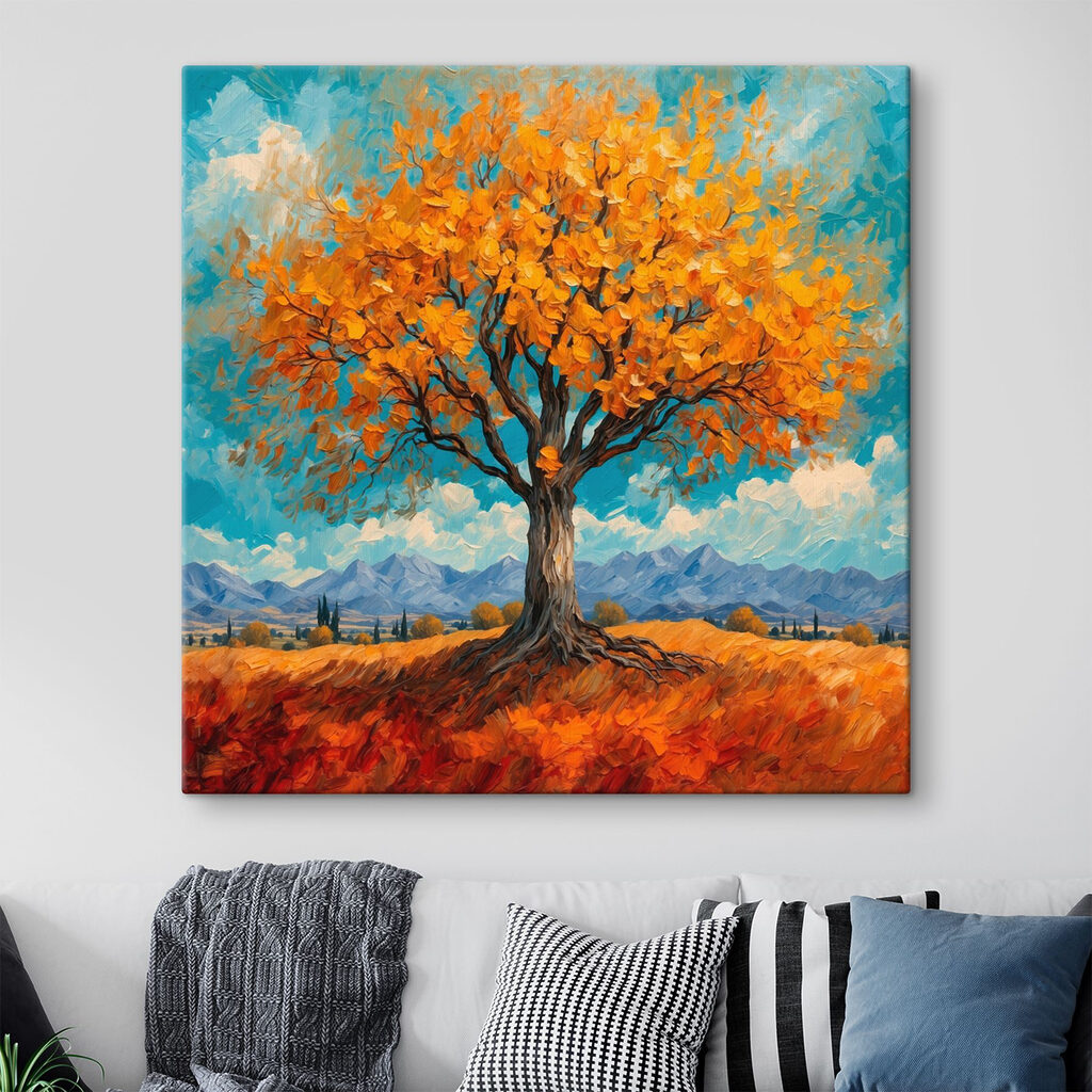 Oranje kruin boven blauw — interieur 2