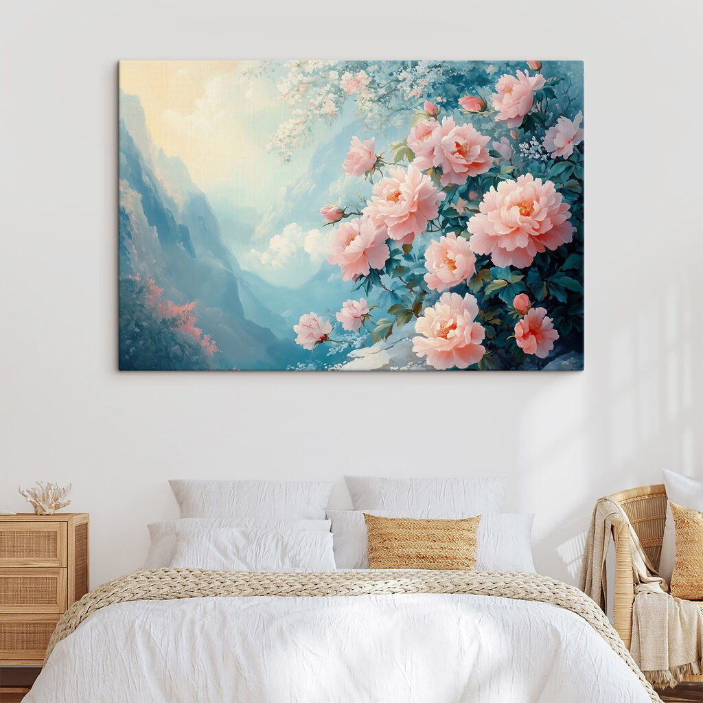 Roze rozen boven bergnevel — interieur 2
