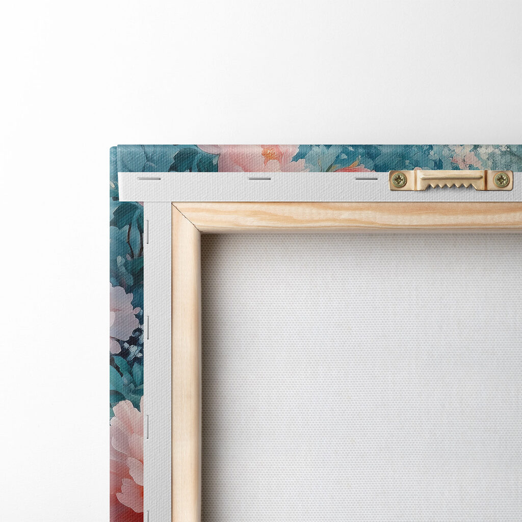 Roze rozen boven bergnevel — achterkant