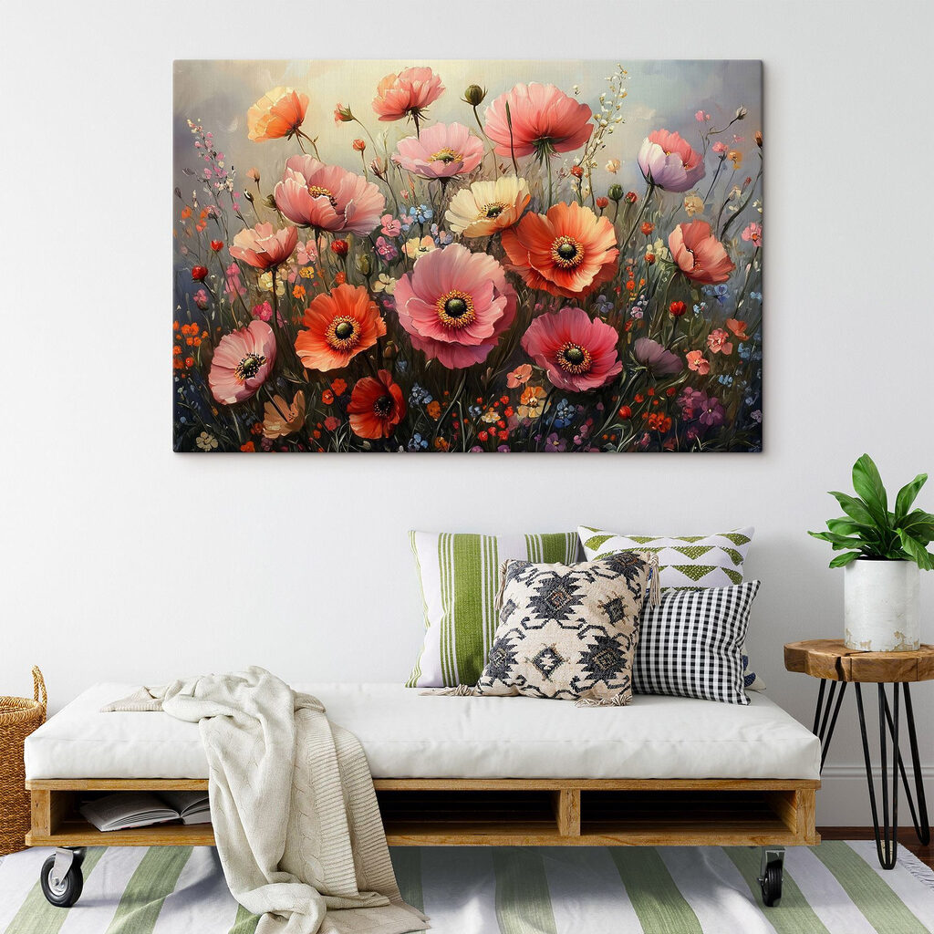 Klaprozen in warme schakeringen — interieur 1