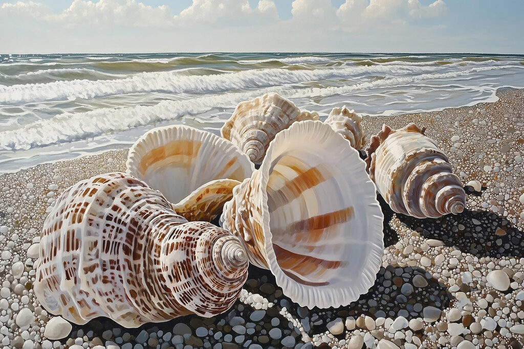 Schelpen aan de branding — volledig ontwerp