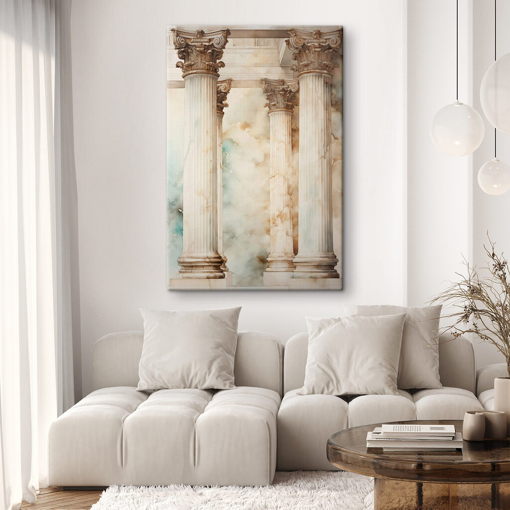 Klassieke zuilen in lichtnevel — interieur 2