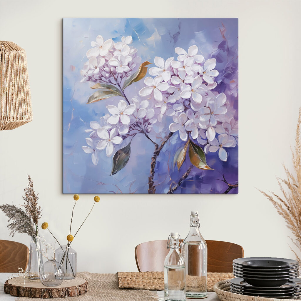 Lila bloei op blauw — interieur 2