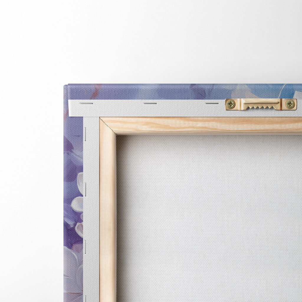 Lila bloei op blauw — achterkant