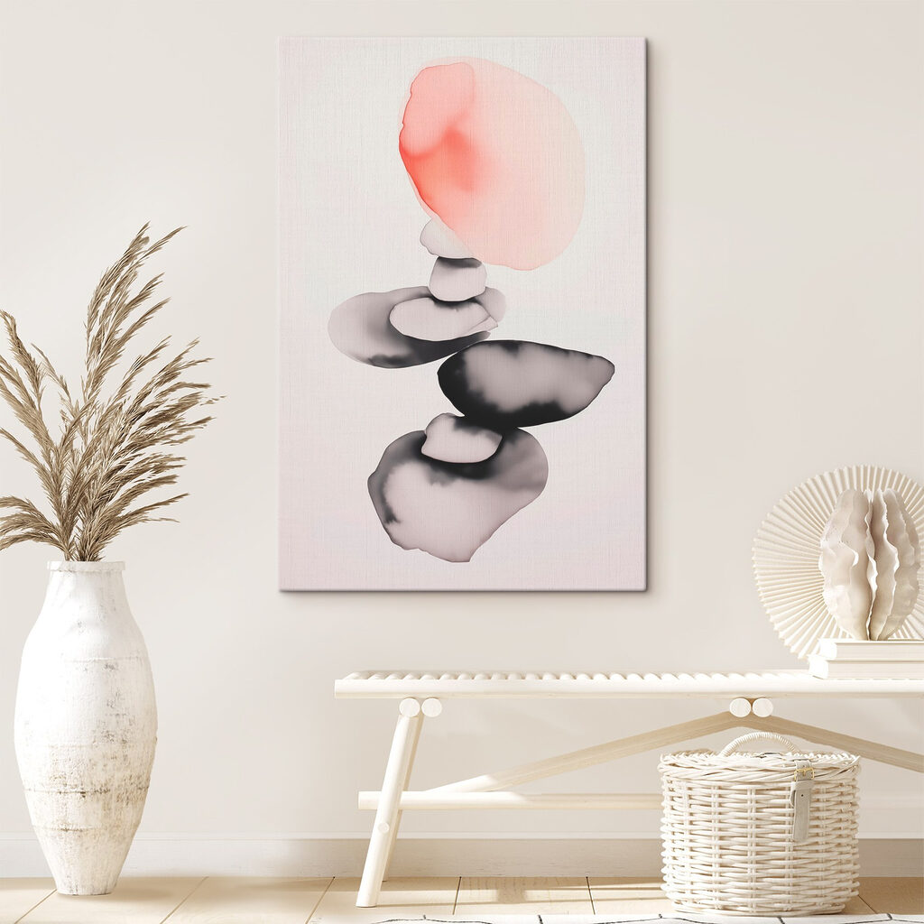Roze cirkel boven inktvormen — interieur 2