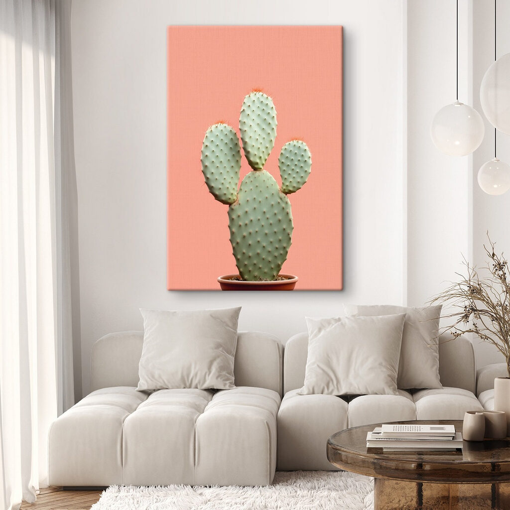 Cactus tegen perzikroze — interieur 2