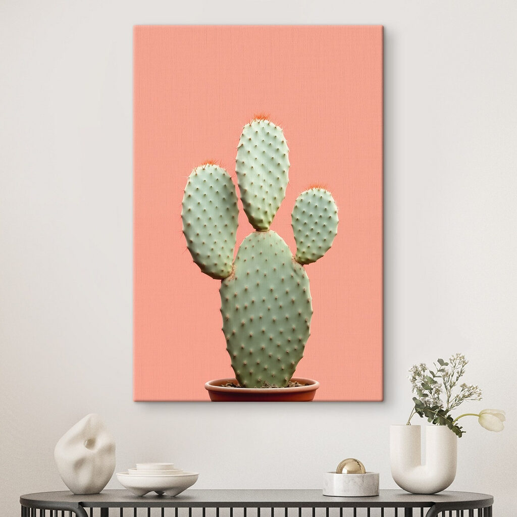Cactus tegen perzikroze — interieur 1