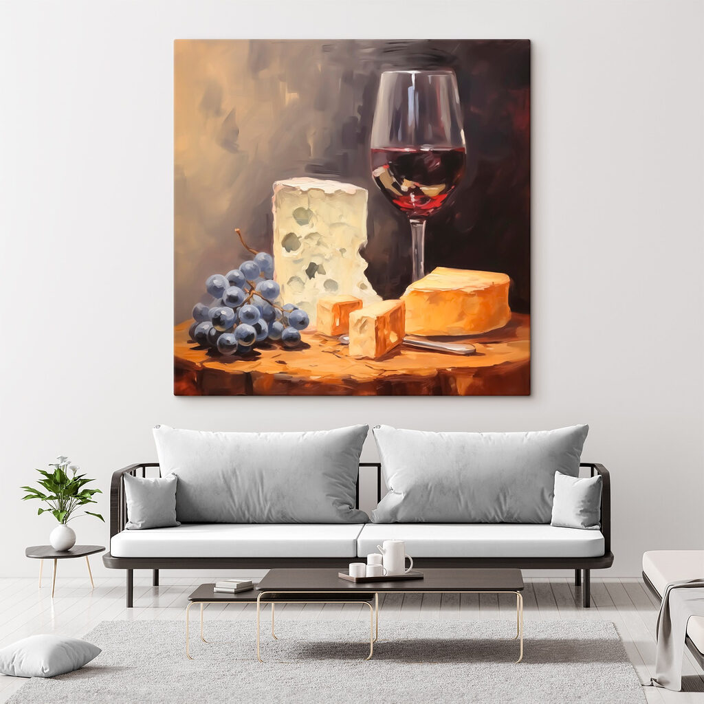 Wijn naast een kaasplank — interieur 2