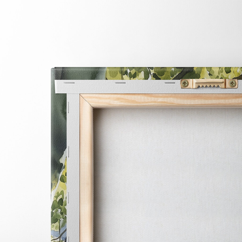Gedekte tafel aan bergmeer — achterkant