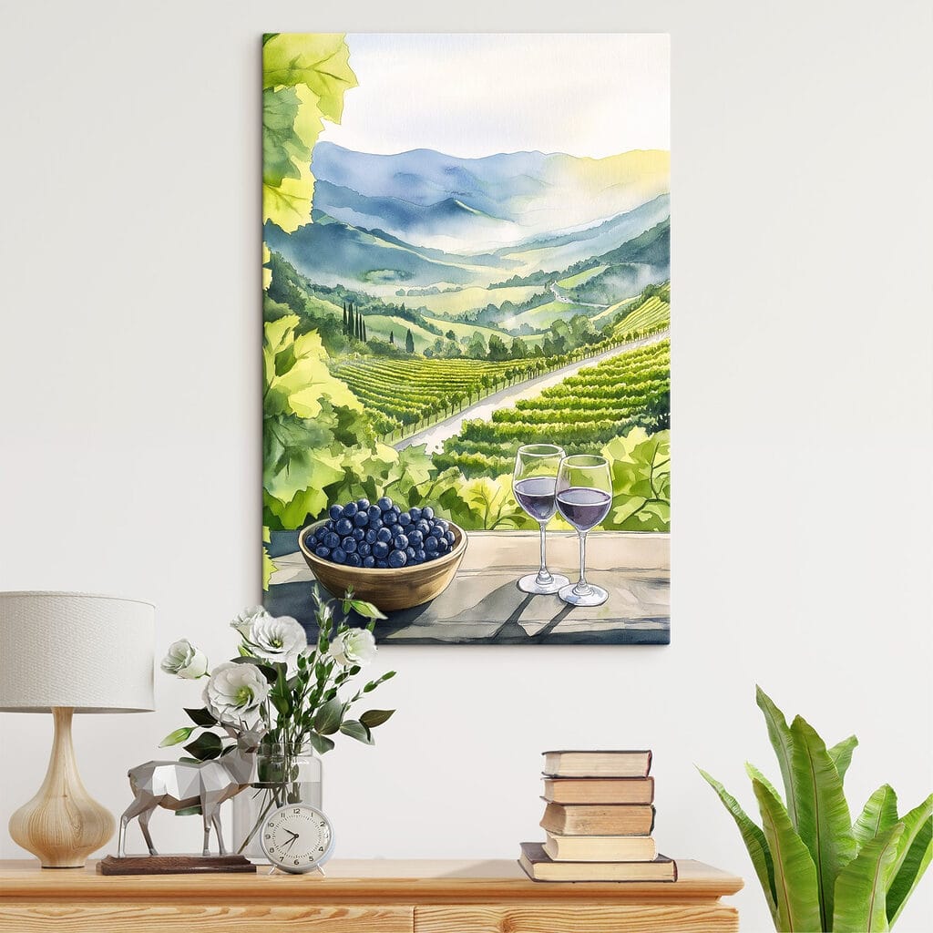 Wijn boven groene wijnranken — interieur 1