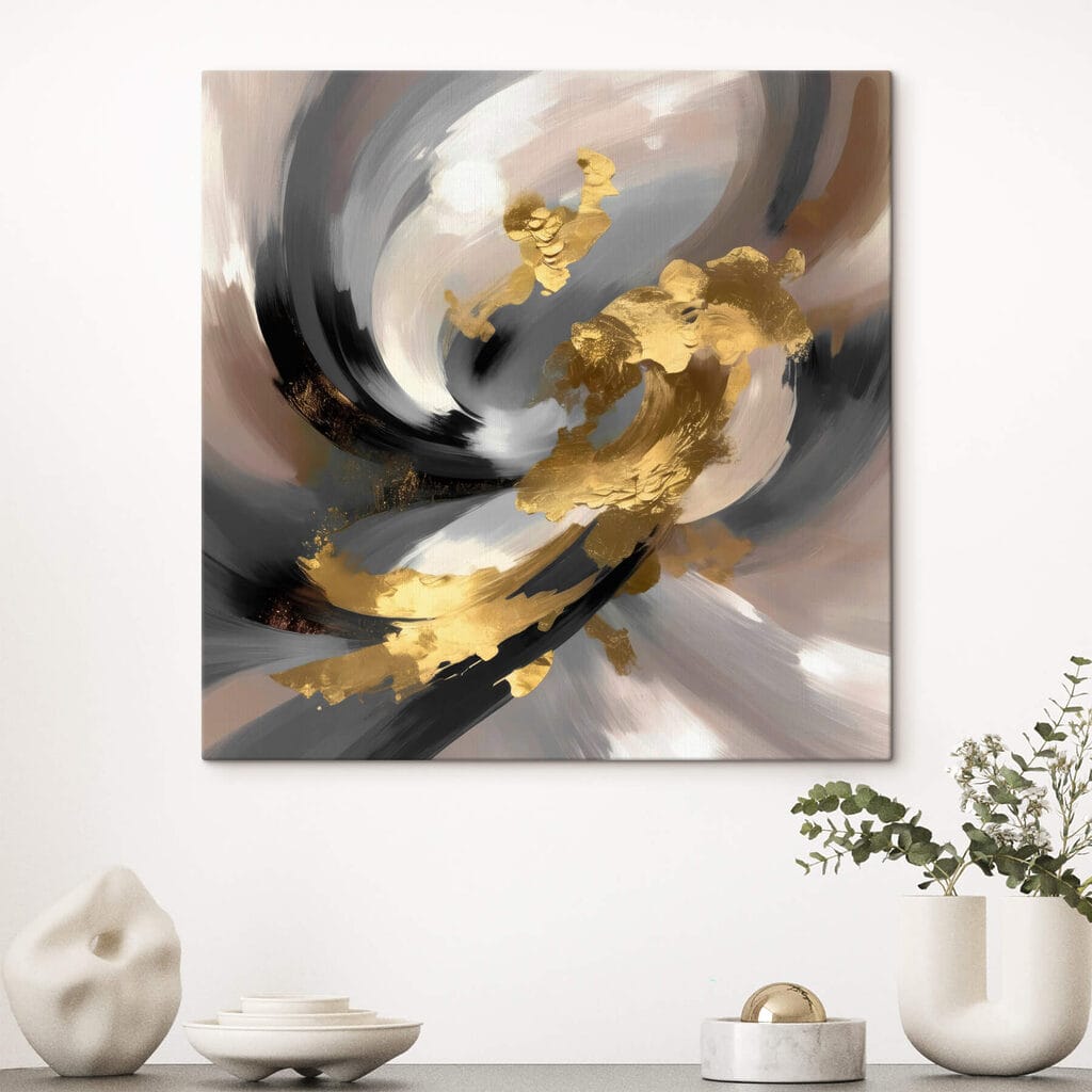 Goudkleurige wervel in grijs — interieur 3