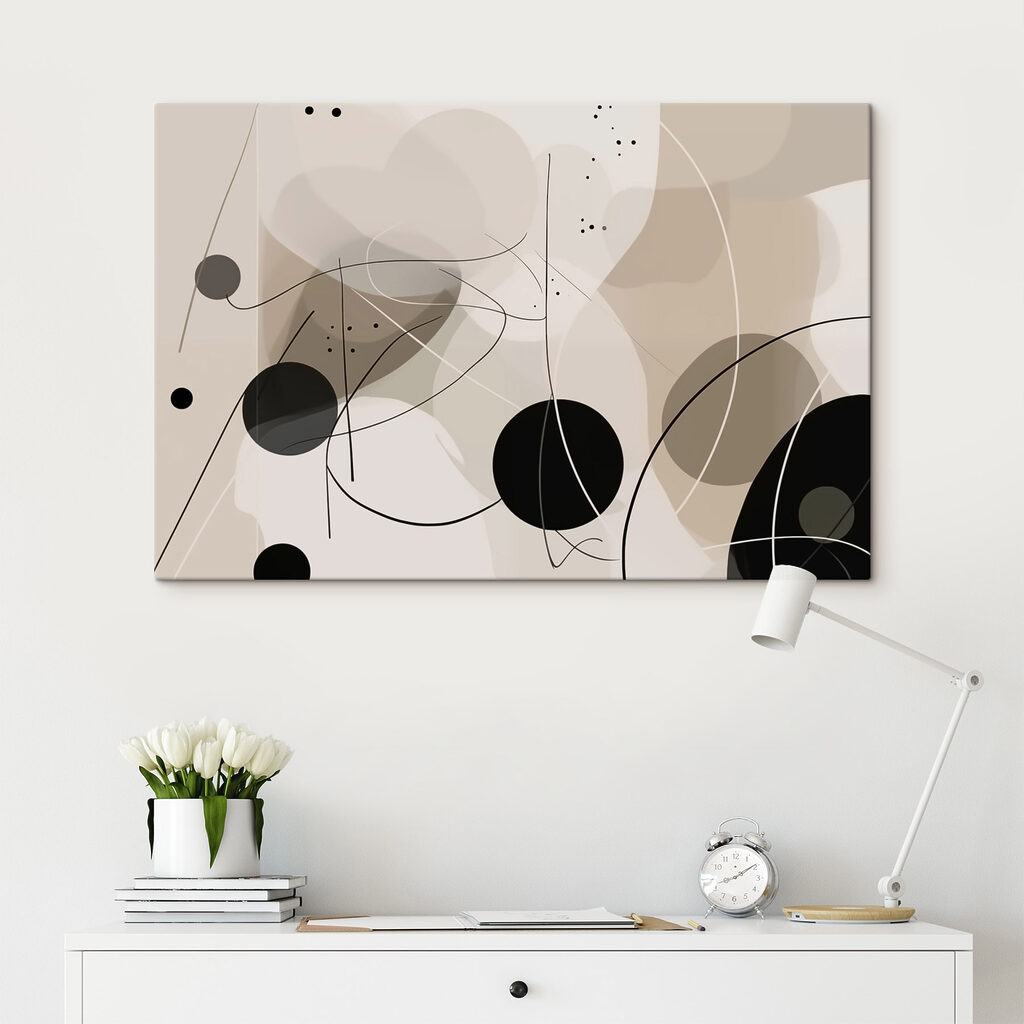 Zwarte cirkels tussen lijnen — interieur 2