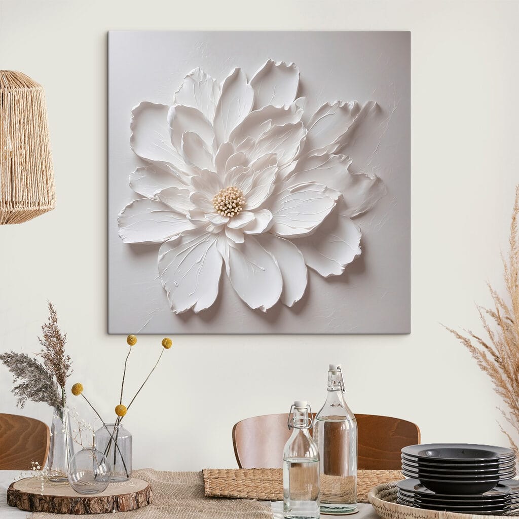 Witte bloem met schaduwranden — interieur 2