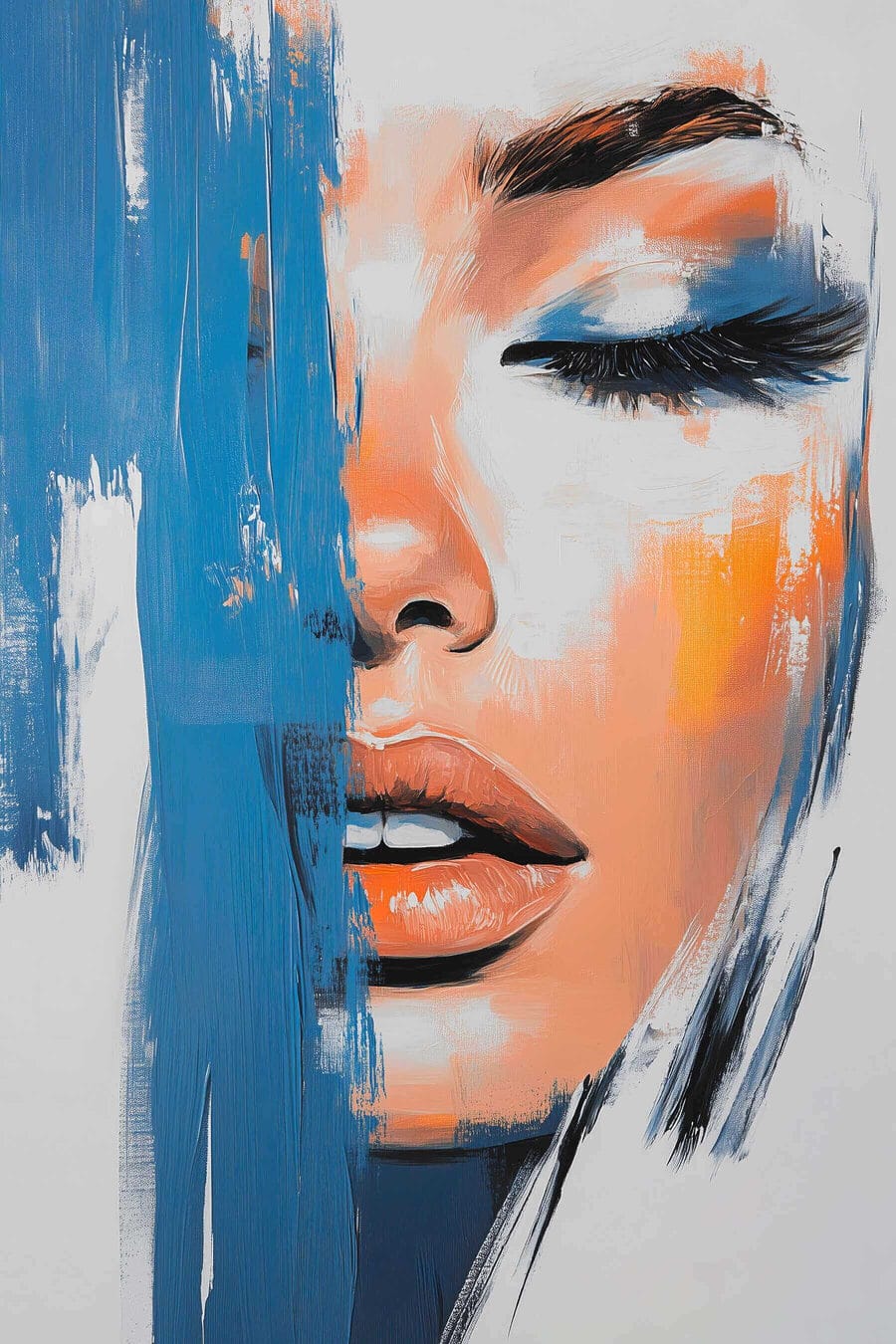 Blik achter blauwe verf — volledig ontwerp