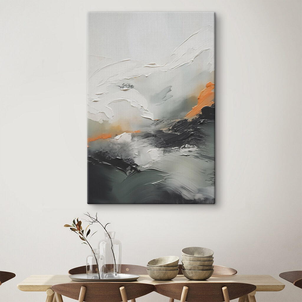 Oranje lijn door grijs — interieur 2