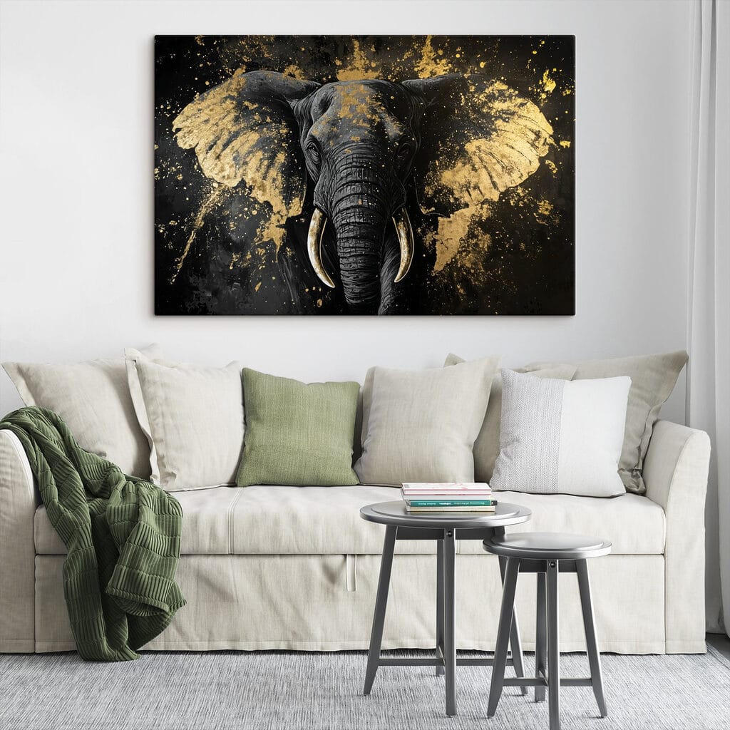 Olifant tussen gouden spatten — interieur 2