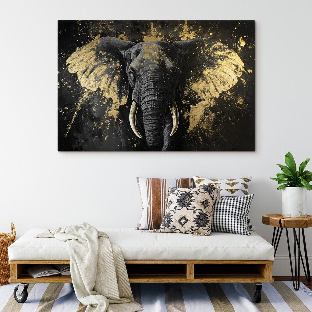 Olifant tussen gouden spatten — interieur 3