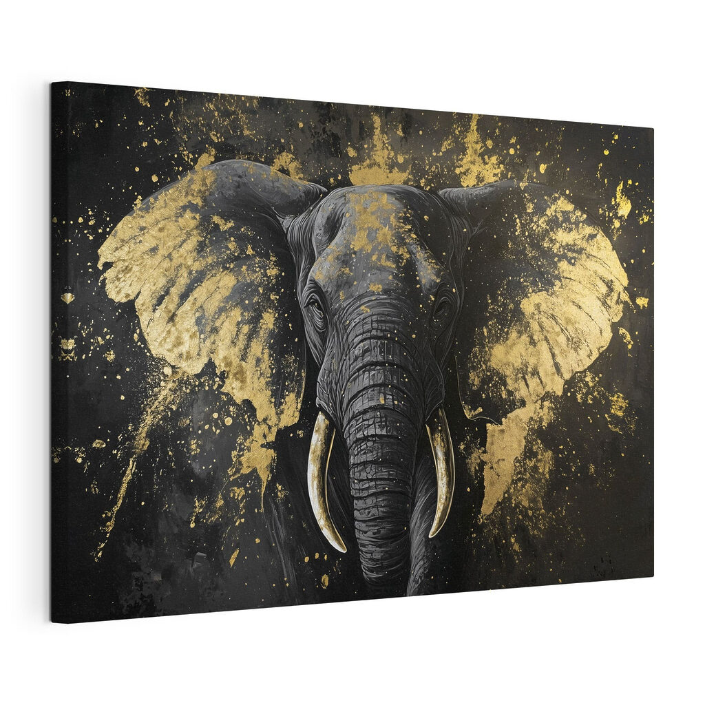 Olifant tussen gouden spatten — productweergave