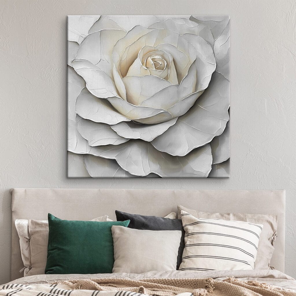 Witte roos in schaduwplooien — interieur 2