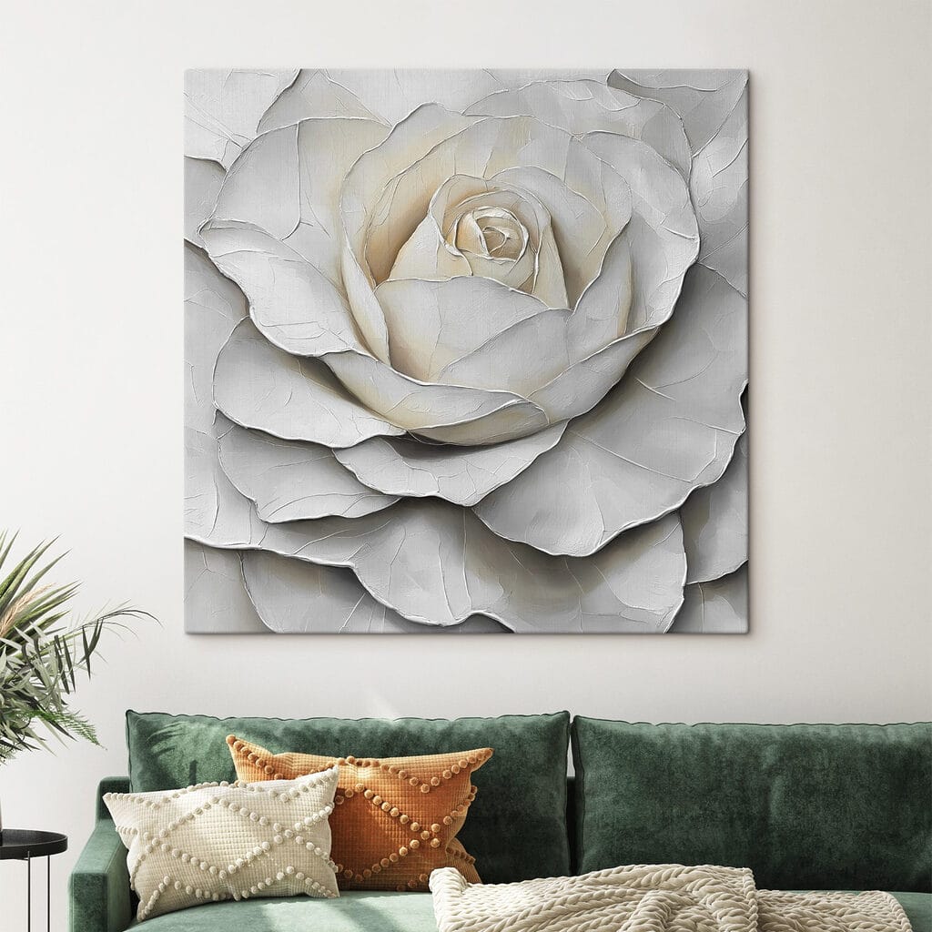 Witte roos in schaduwplooien — interieur 1
