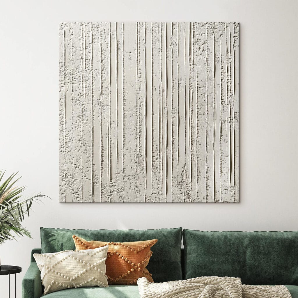 Verticale lijnen in roomwit — interieur 1