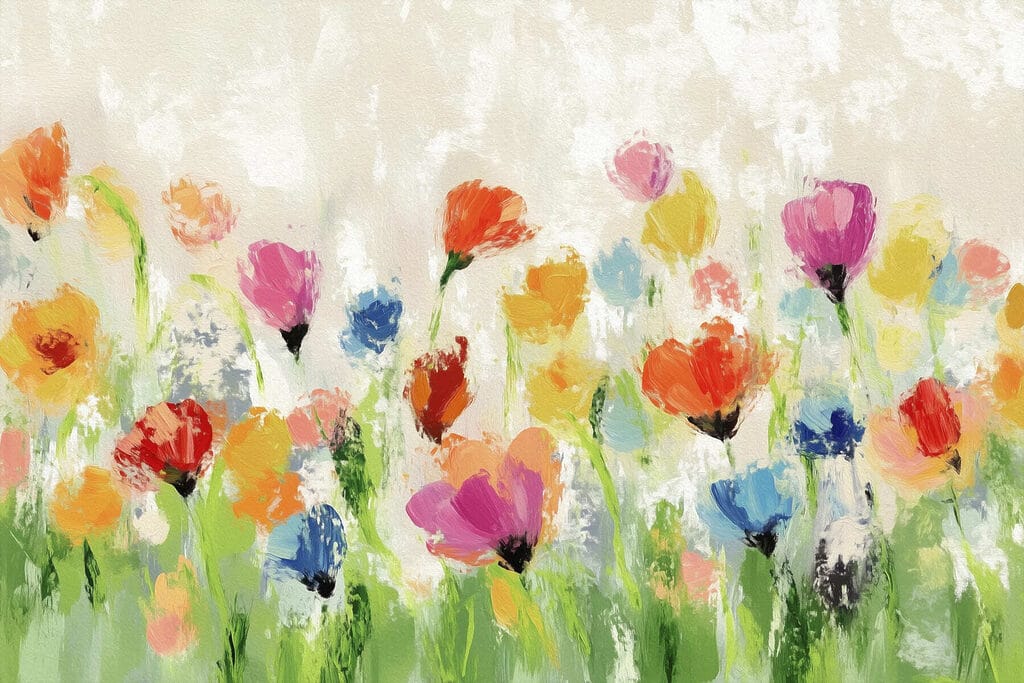 Veldbloemen in kleurige toetsen — volledig ontwerp
