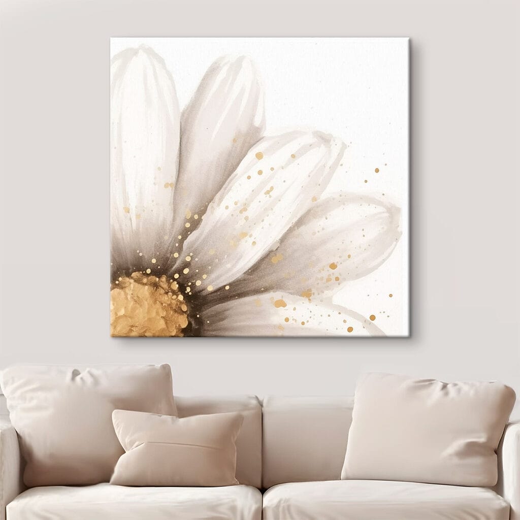 Witte bloemblaadjes met goudspetters — interieur 1