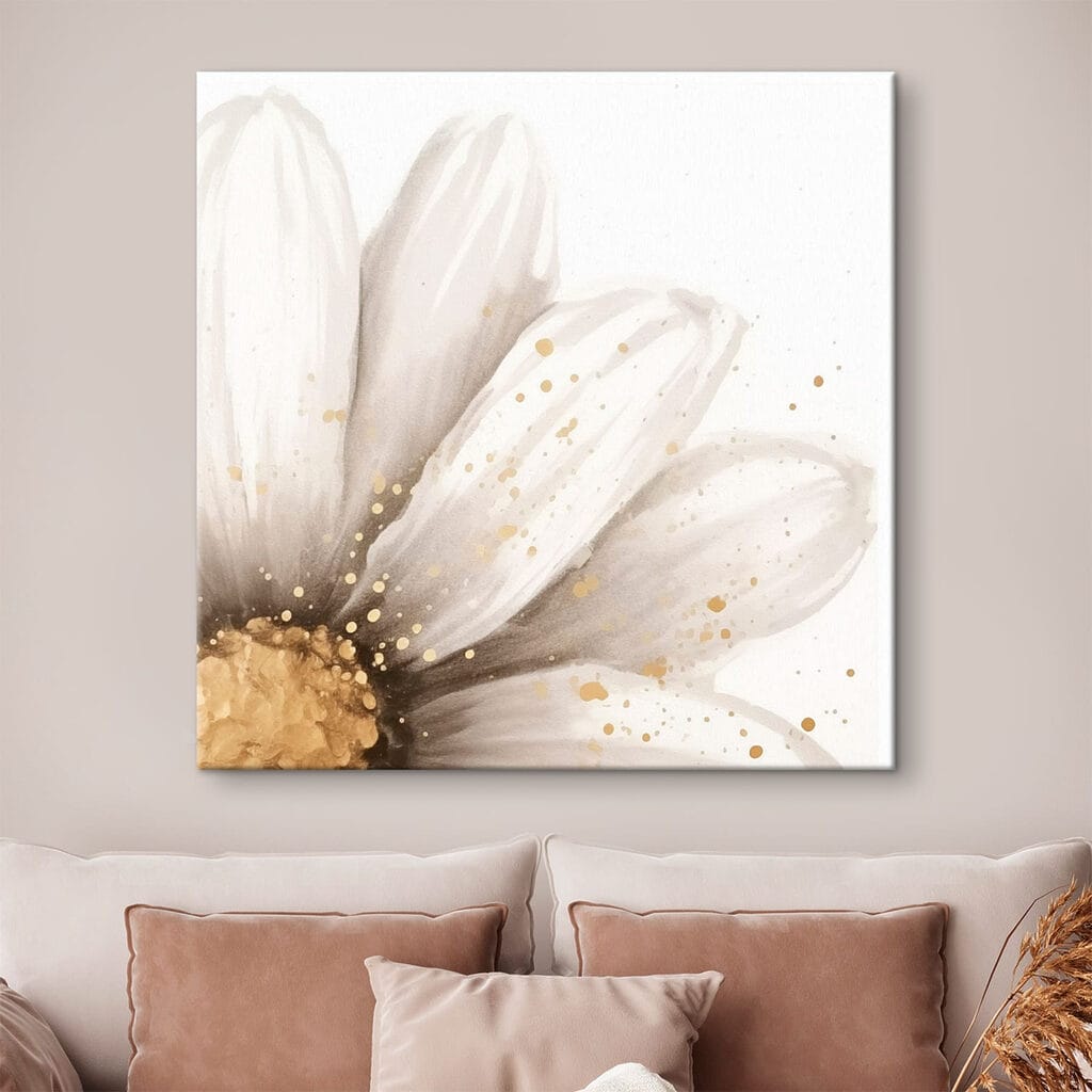 Witte bloemblaadjes met goudspetters — interieur 2