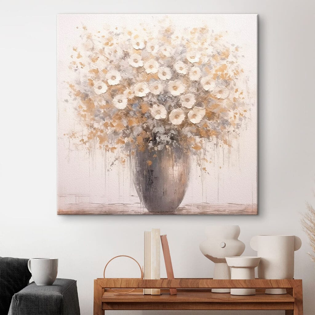 Kleine bloemen in grijs — interieur 1