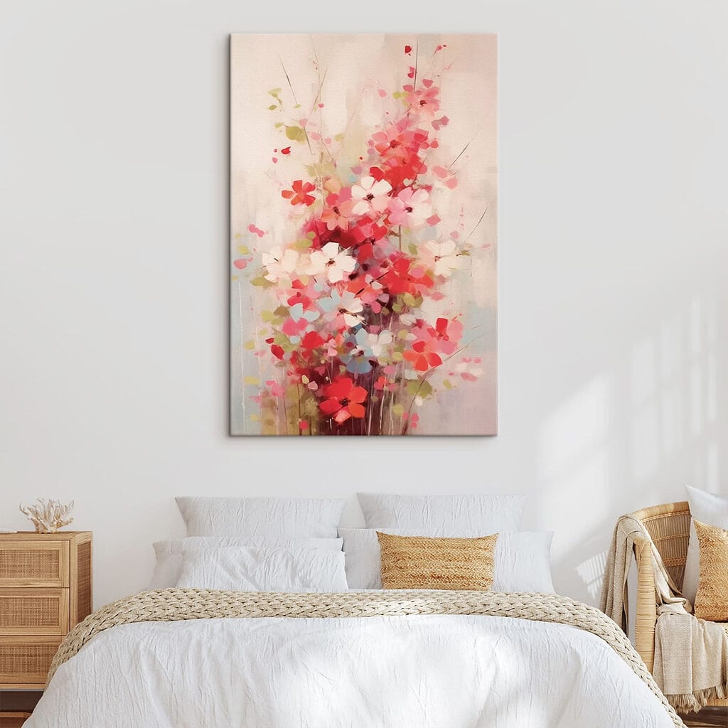 Roze bloemen in kleurtoetsen — interieur 2