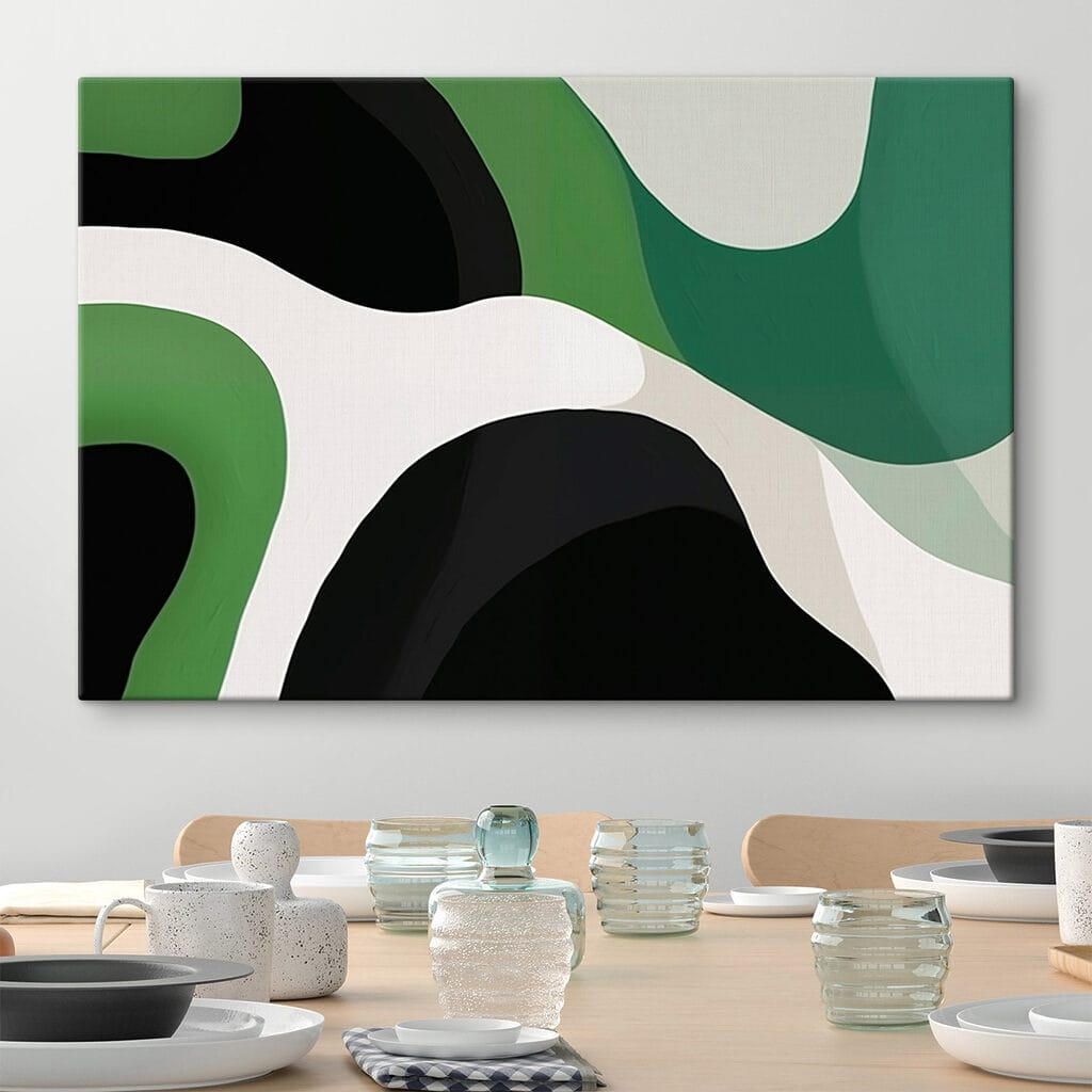 Groene bochten tussen zwartwit — interieur 1