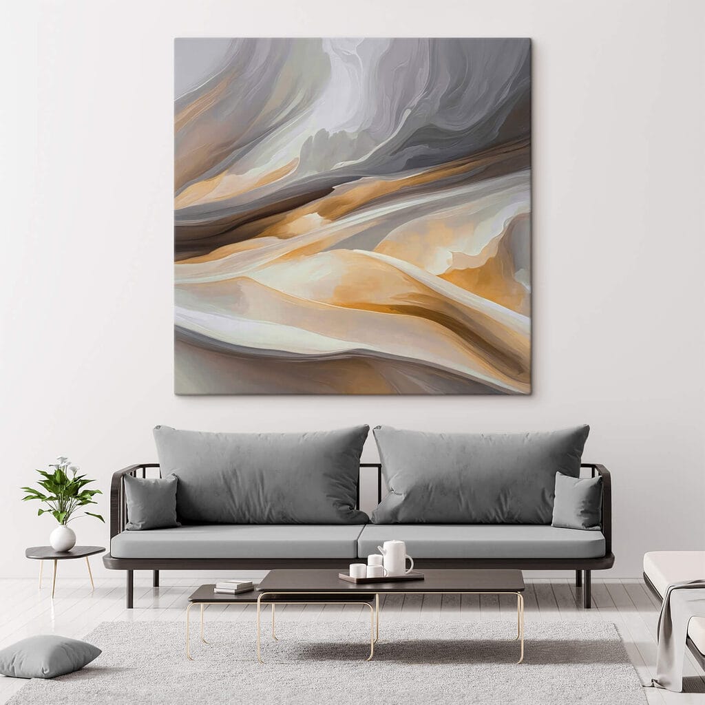 Grijze golflijnen met honingkleur — interieur 2
