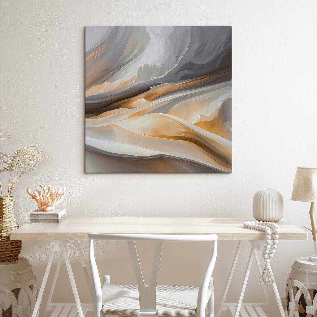 Grijze golflijnen met honingkleur — interieur 3