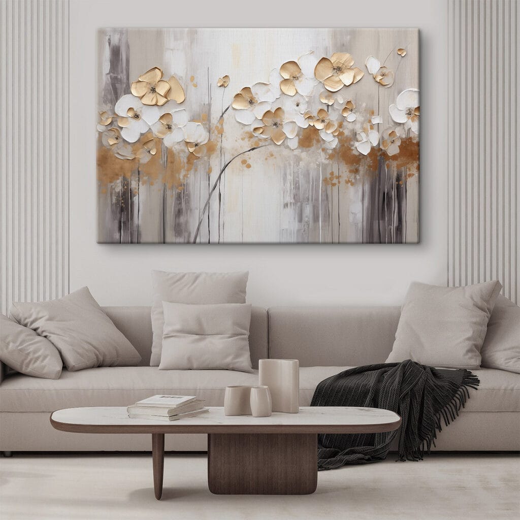 Witte bloesem tussen goudtinten — interieur 2