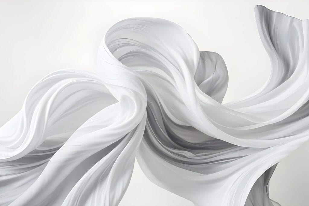 Witte linten in beweging — volledig ontwerp