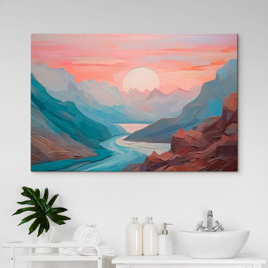 Rivierkloof onder roze zon — interieur 1