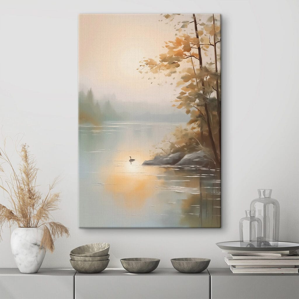 Eend op een meer in een interieur