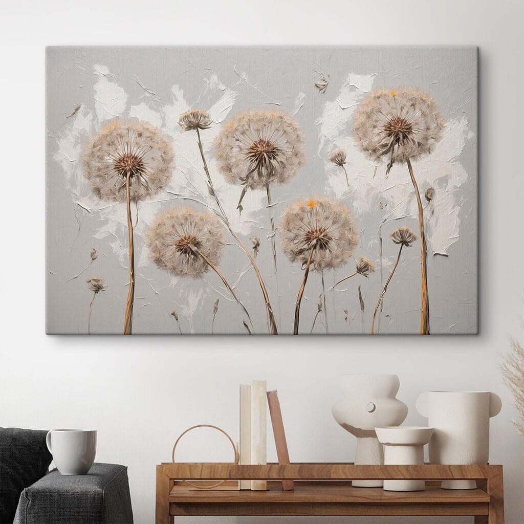 Pluisbollen boven slanke stelen — interieur 2
