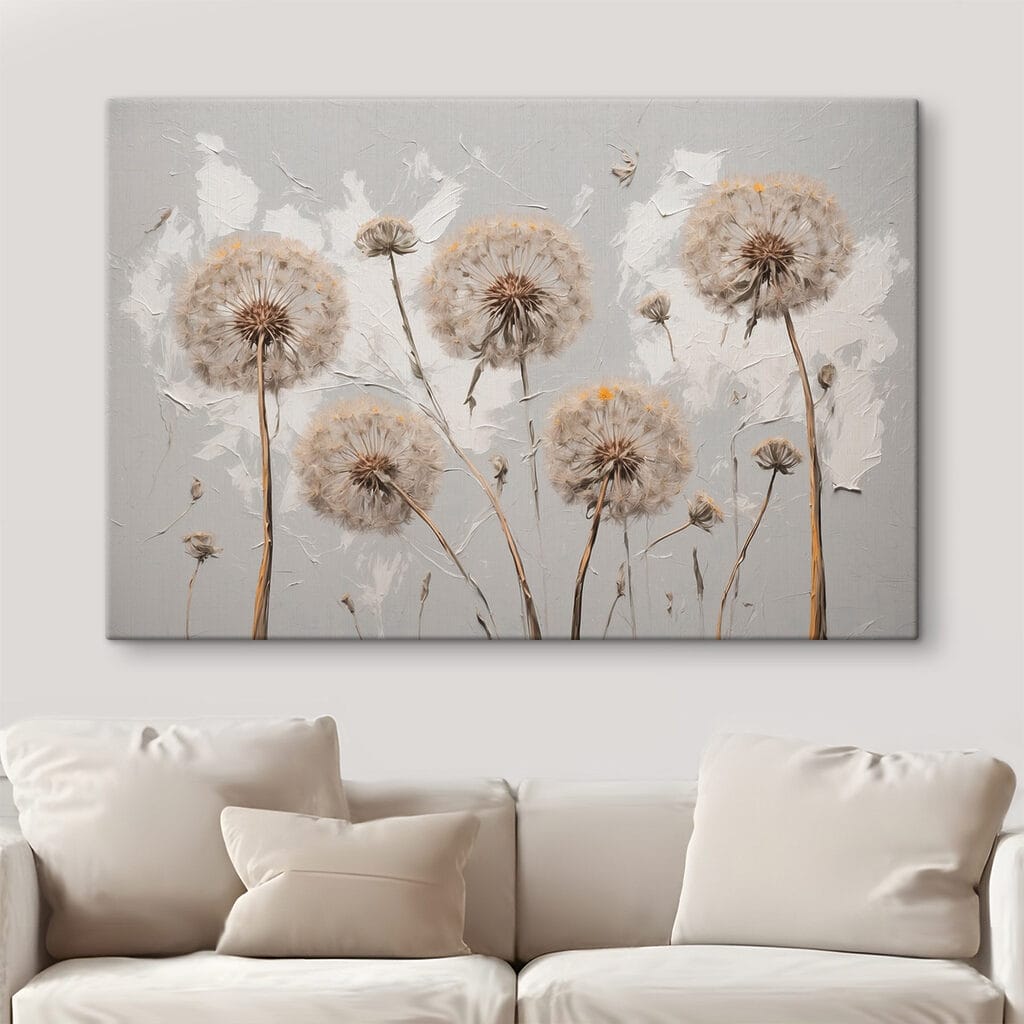 Pluisbollen boven slanke stelen — interieur 3