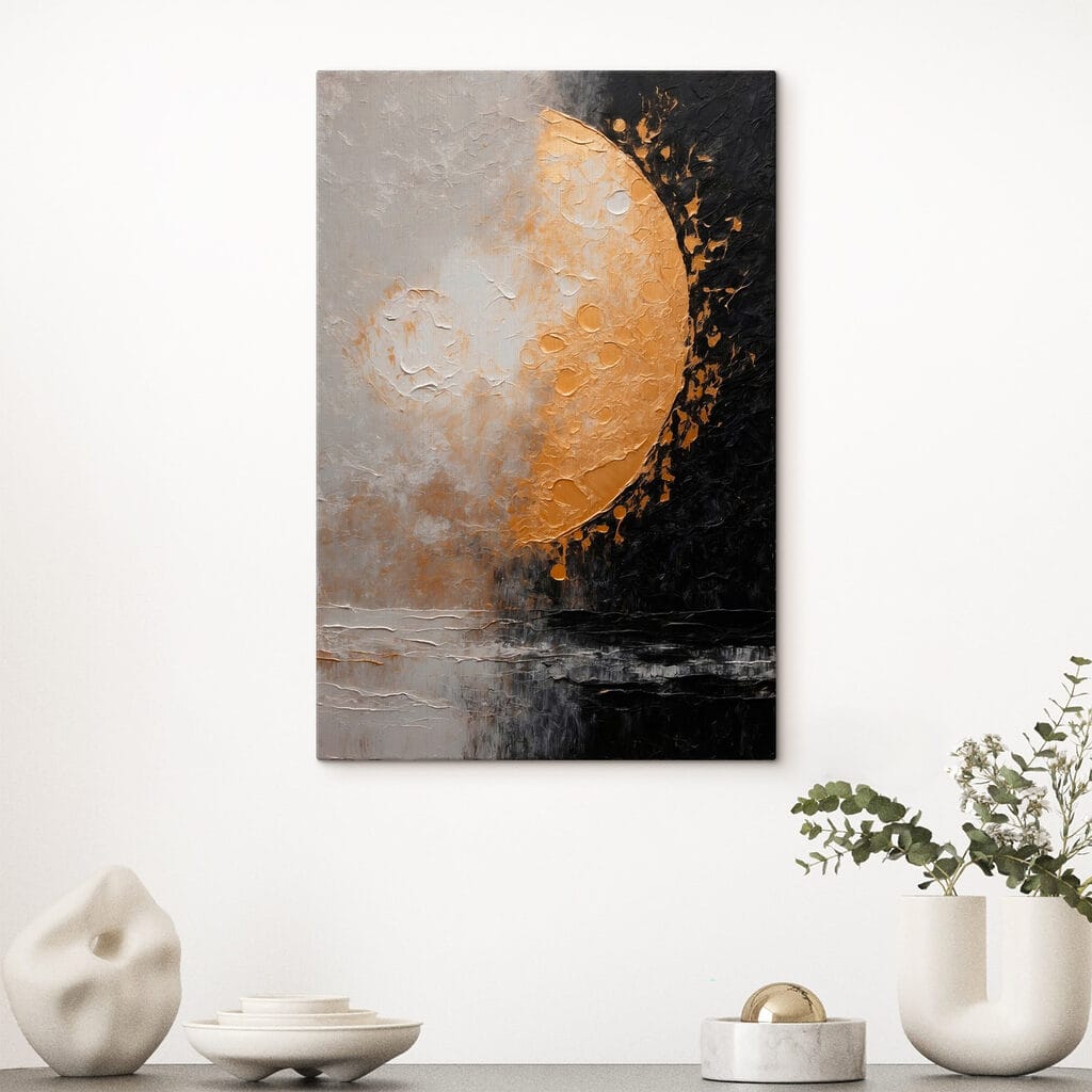 Schilderij van een maan en water — interieur 2