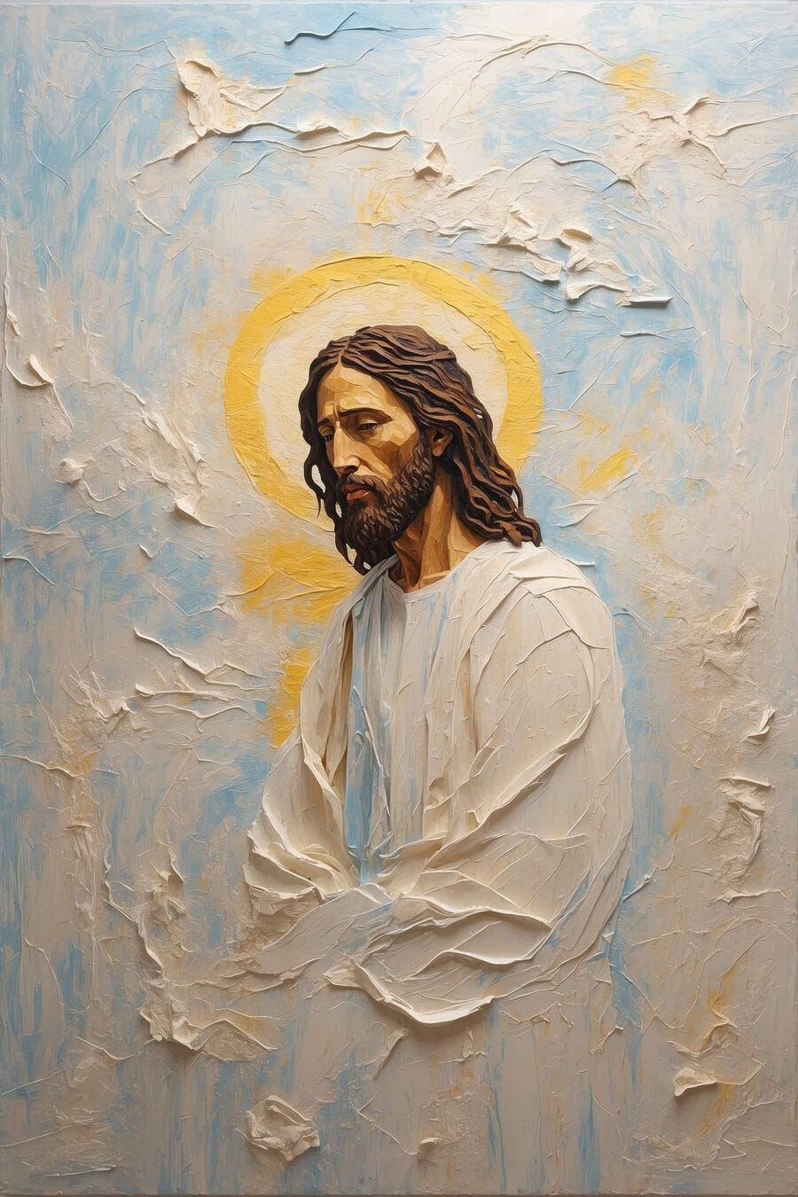 Jezus met gouden lichtkrans — volledig ontwerp