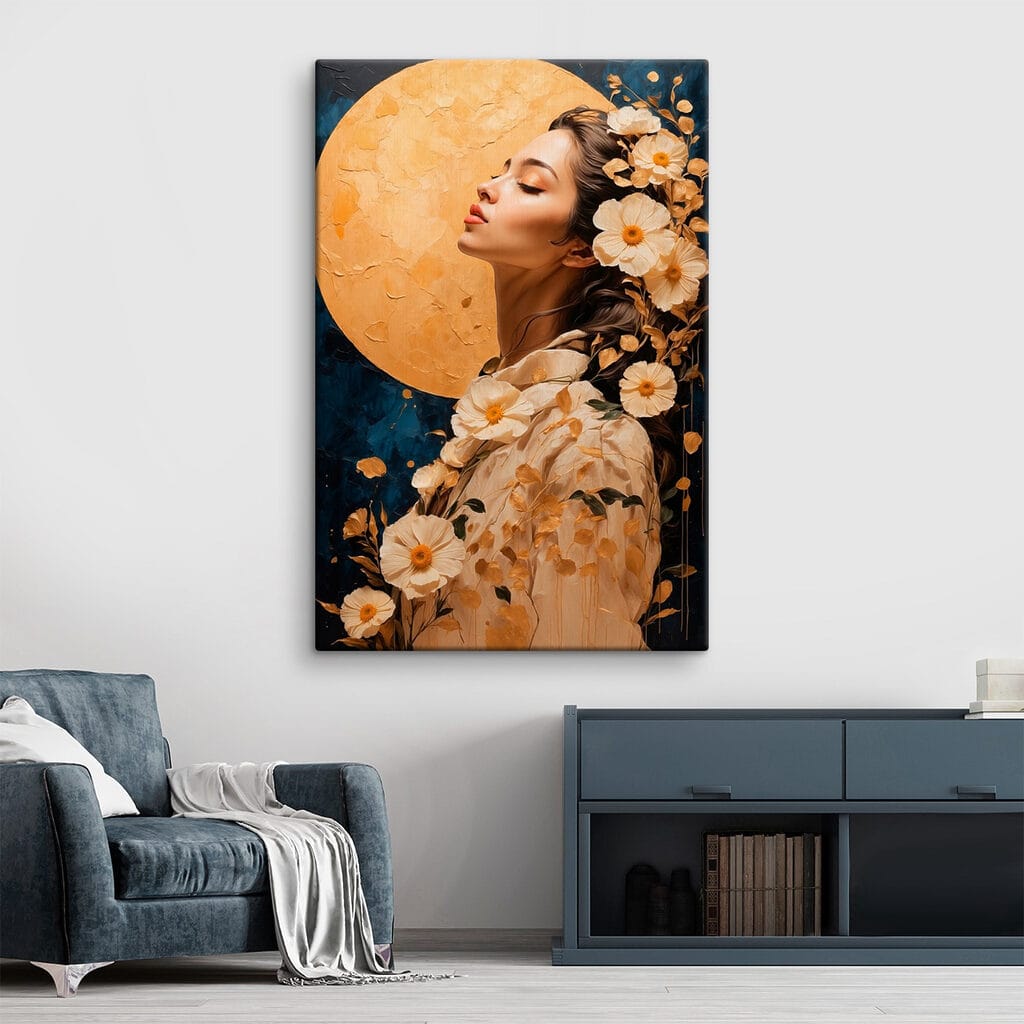 Bloemenvrouw bij volle maan — interieur 2