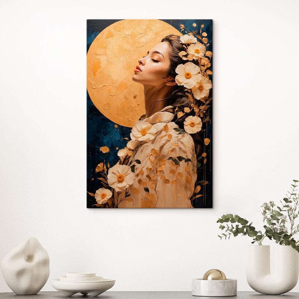 Bloemenvrouw bij volle maan — interieur 3